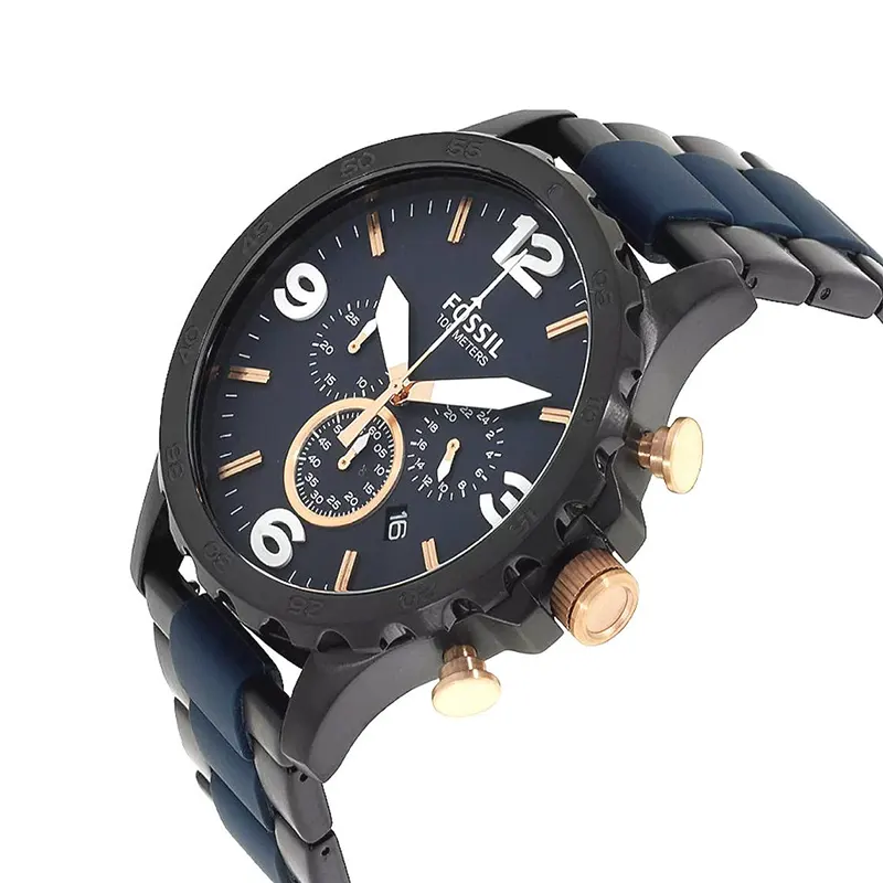 Fossil Nate Chronograph Blue Dial Men's Watch- JR1494